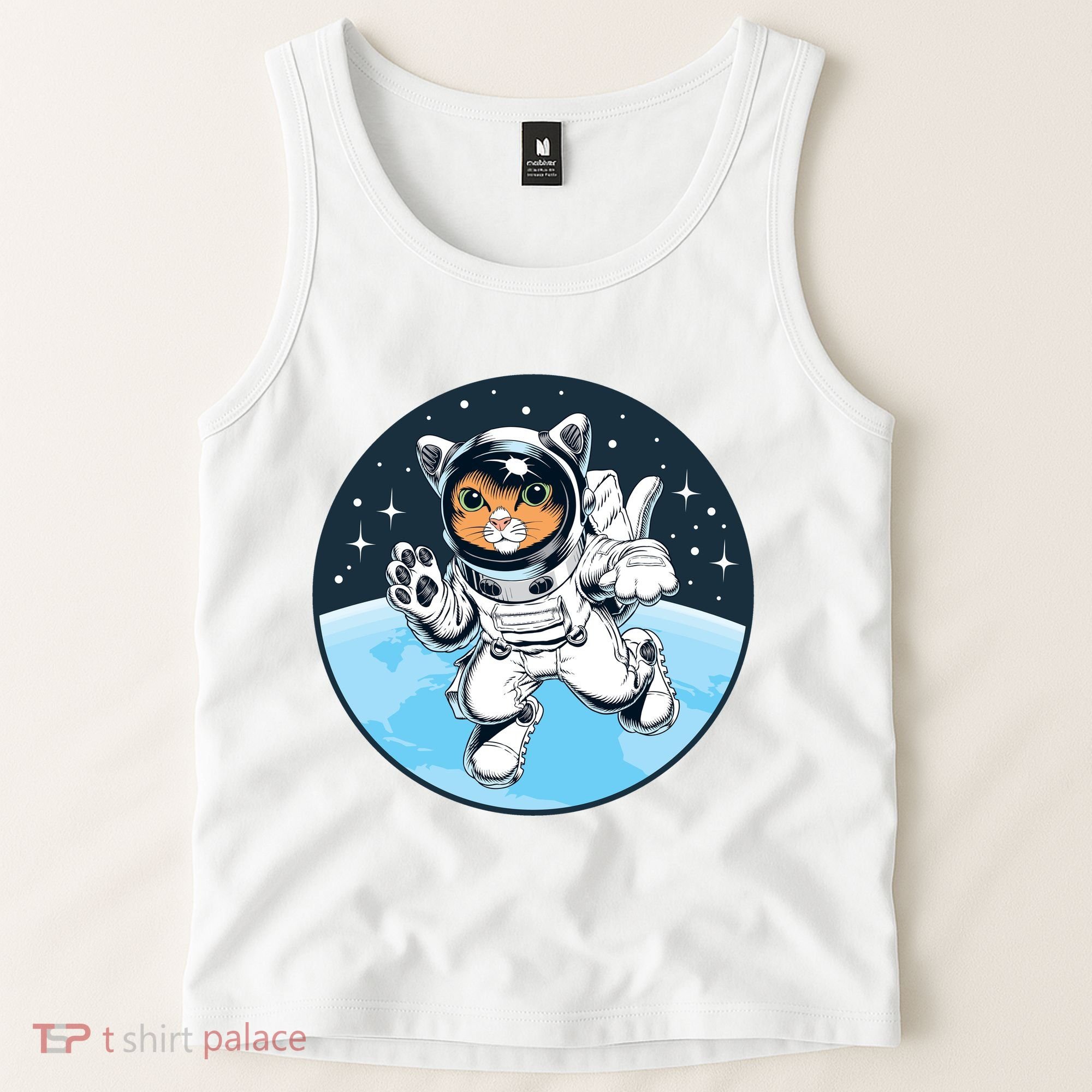 Cute Cat Astronaut Tank Top