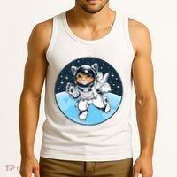 Cute Cat Astronaut Tank Top thumb 3