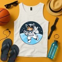 Cute Cat Astronaut Tank Top thumb 4