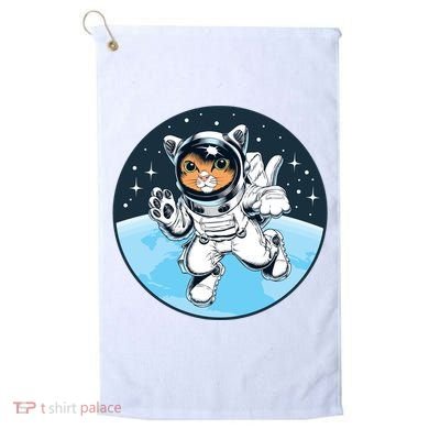 Cute Cat Astronaut Golf Towel