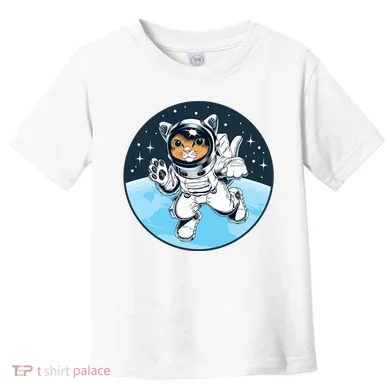 Cute Cat Astronaut Toddler T-Shirt