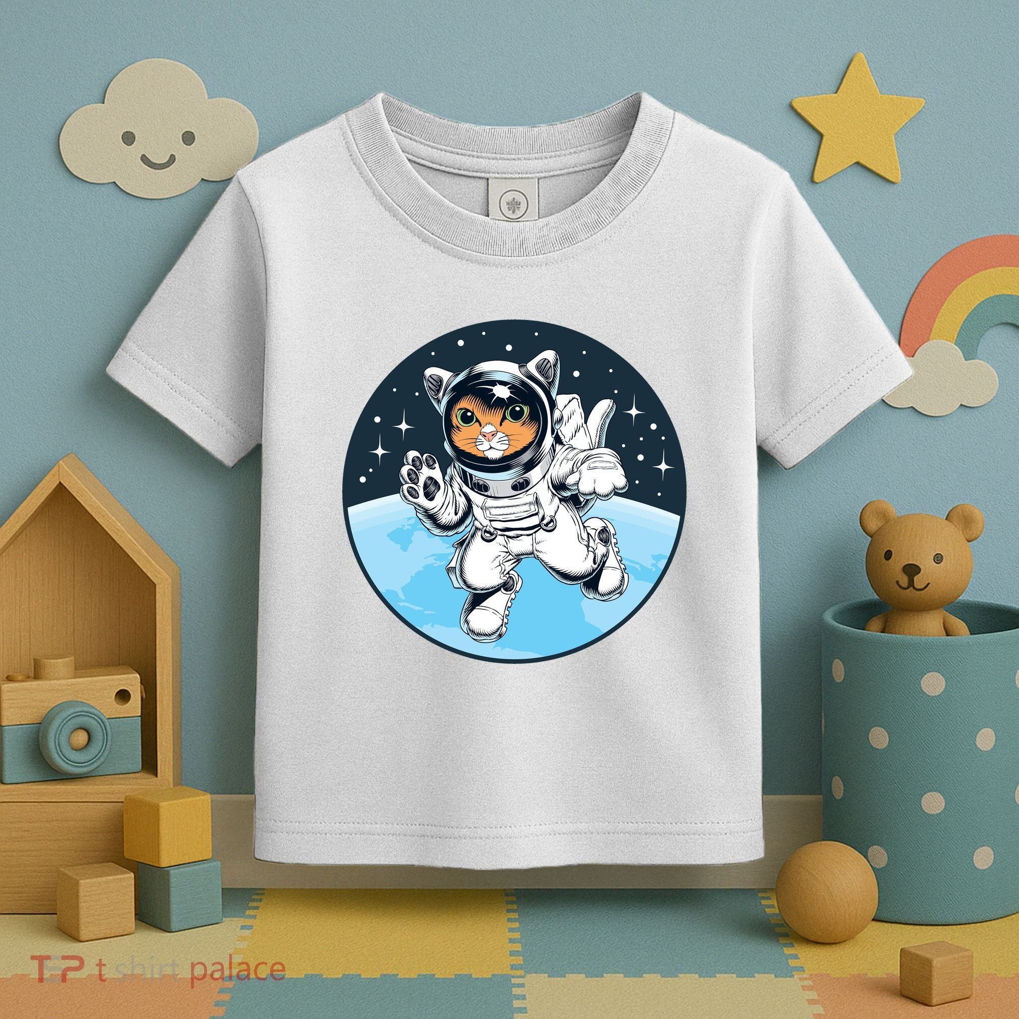 Cute Cat Astronaut Toddler T-Shirt