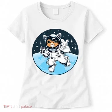 Cute Cat Astronaut Women's T-Shirt