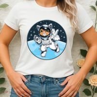 Cute Cat Astronaut Women's T-Shirt thumb 2