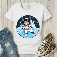 Cute Cat Astronaut Women's T-Shirt thumb 3