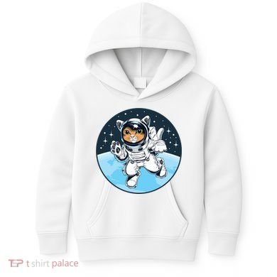 Cute Cat Astronaut Kids Hoodie