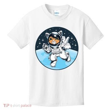 Cute Cat Astronaut Kids T-Shirt