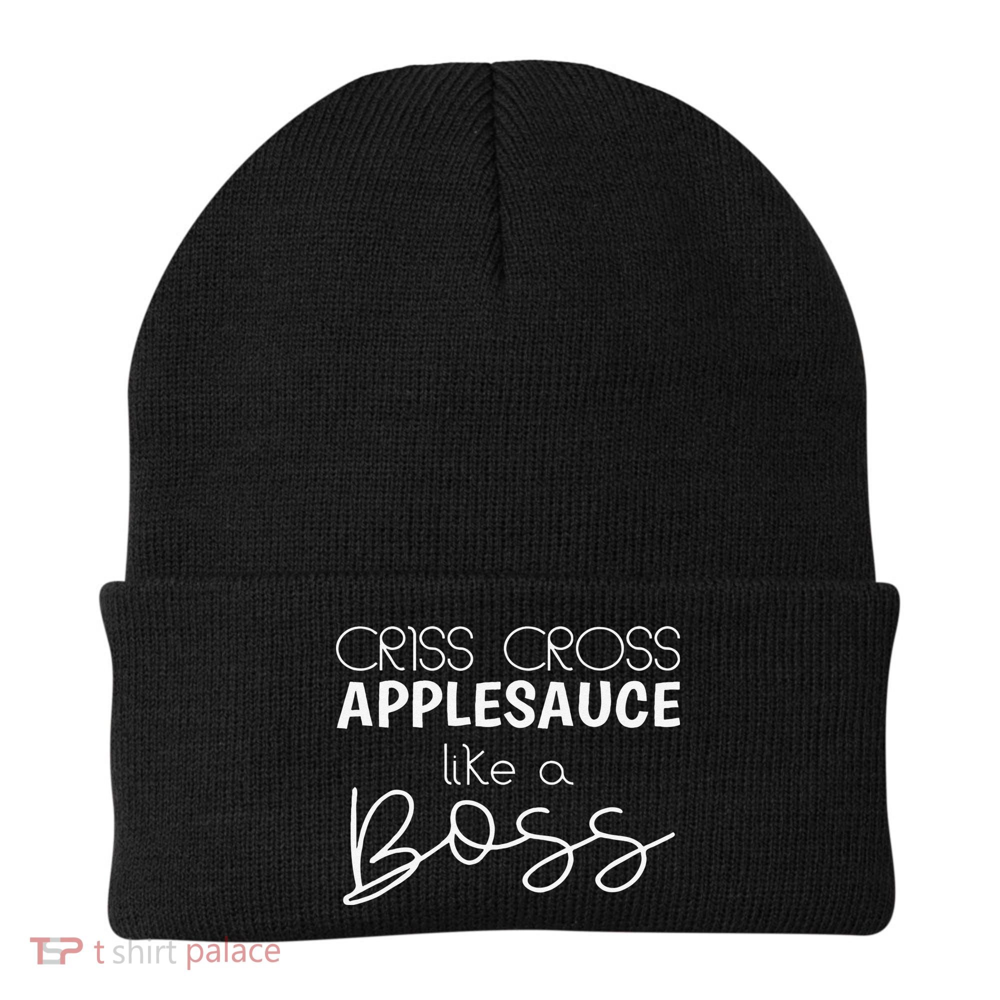 Criss Cross Applesauce Funny Kinder Teacher Back To School Beanie
