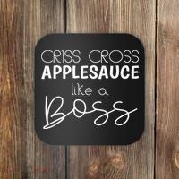 Criss Cross Applesauce Funny Kinder Teacher Back To School Coaster thumb 0