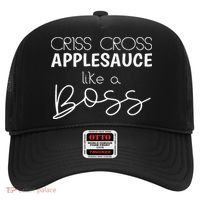 Criss Cross Applesauce Funny Kinder Teacher Back To School Hat thumb 0
