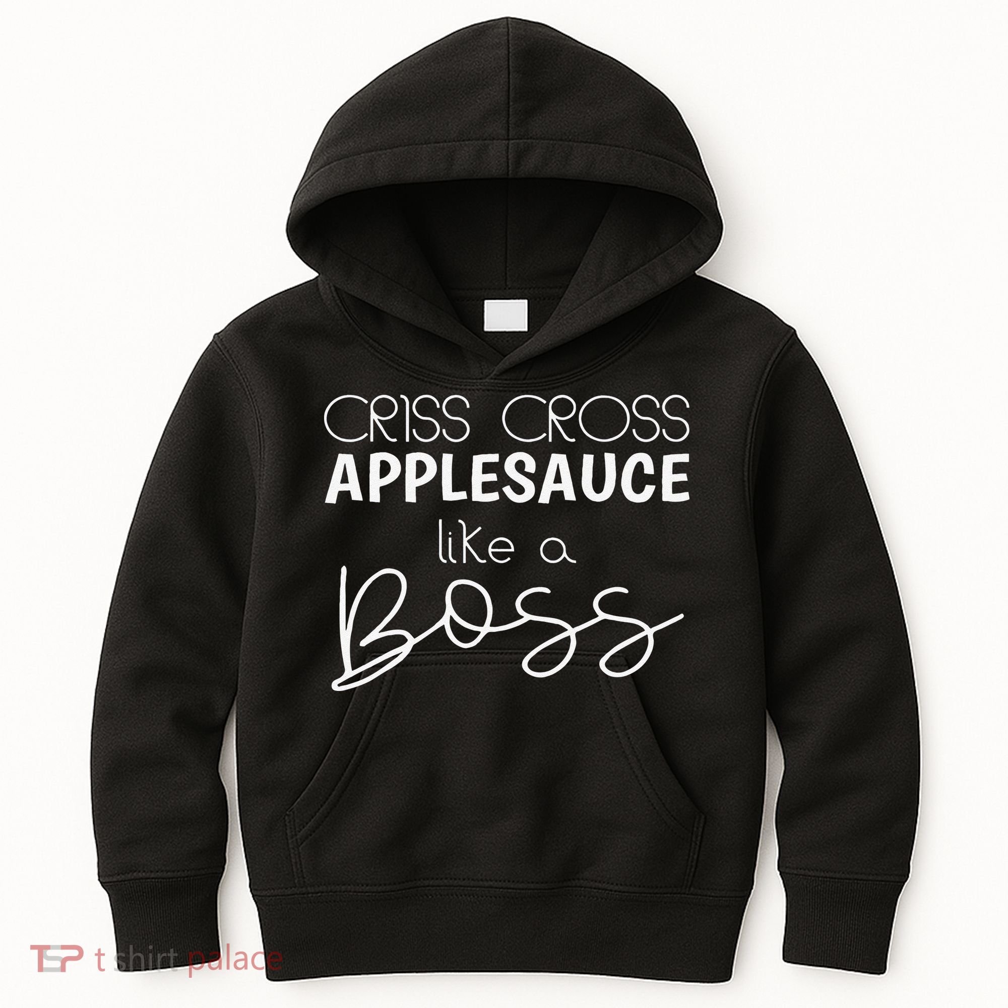 Criss Cross Applesauce Funny Kinder Teacher Back To School Kids Hoodie