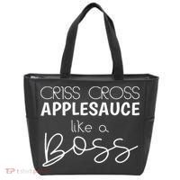 Criss Cross Applesauce Funny Kinder Teacher Back To School Tote Bag thumb 0