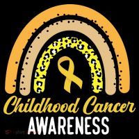 Childhood Cancer Awareness Rainbow Gold Ribbon Stripe Pom Pom Beanie thumb 2