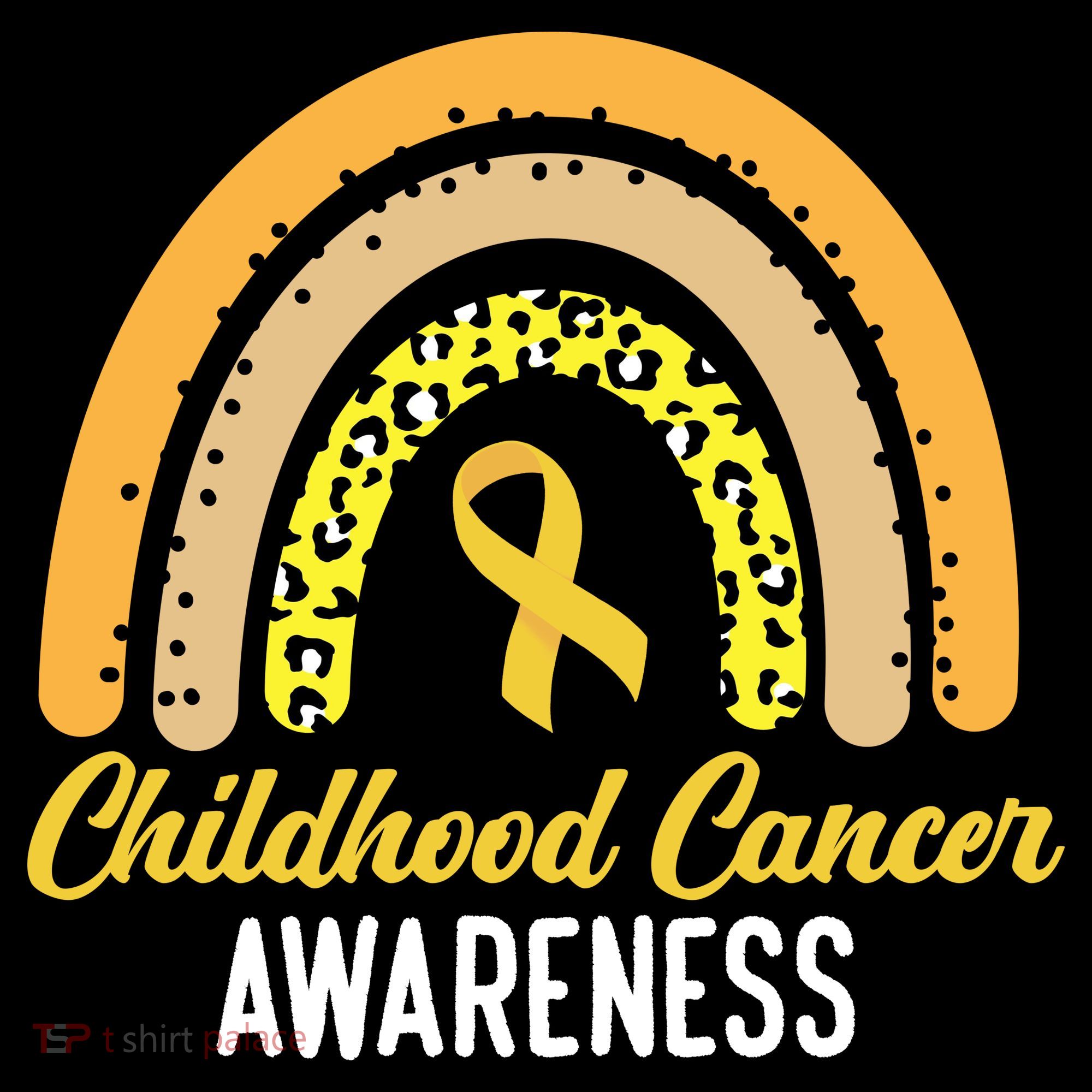 Childhood Cancer Awareness Rainbow Gold Ribbon Stripe Pom Pom Beanie