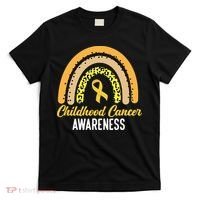 Childhood Cancer Awareness Rainbow Gold Ribbon T-Shirt thumb 0