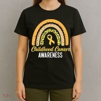 Childhood Cancer Awareness Rainbow Gold Ribbon T-Shirt thumb 4