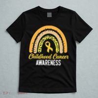 Childhood Cancer Awareness Rainbow Gold Ribbon T-Shirt thumb 5