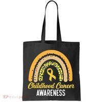 Childhood Cancer Awareness Rainbow Gold Ribbon Tote Bag thumb 0