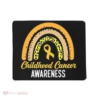 Childhood Cancer Awareness Rainbow Gold Ribbon Mousepad thumb 0
