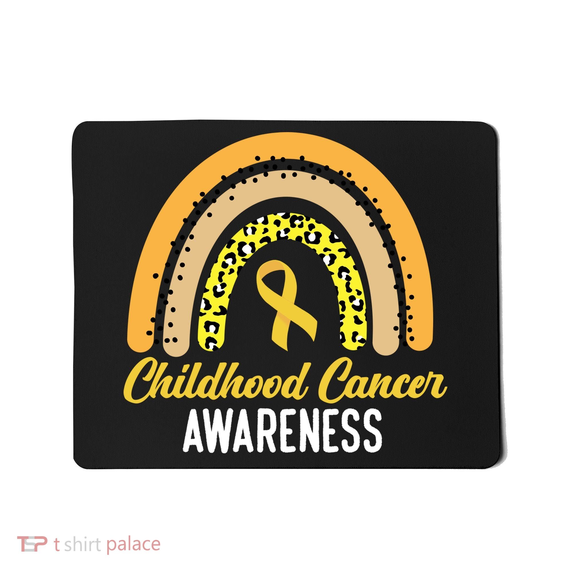 Childhood Cancer Awareness Rainbow Gold Ribbon Mousepad
