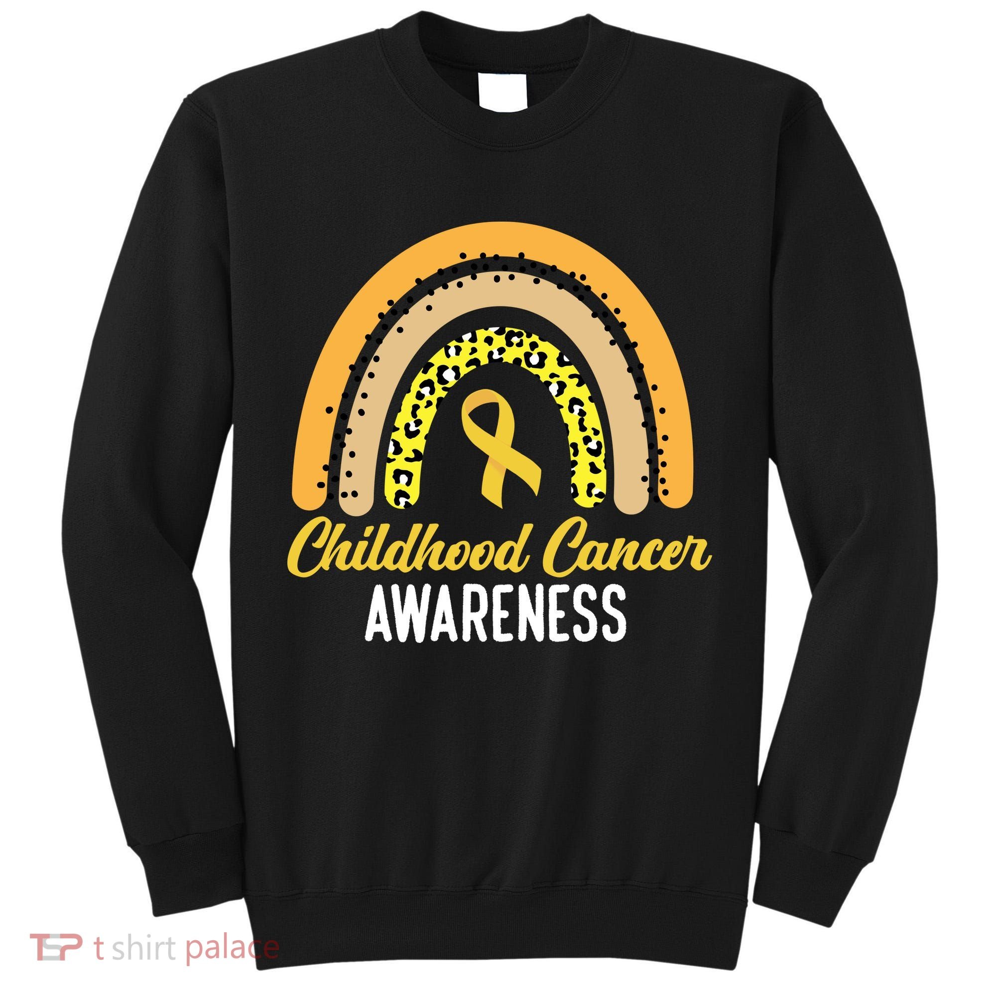 Childhood Cancer Awareness Rainbow Gold Ribbon Tall Sweatshirt