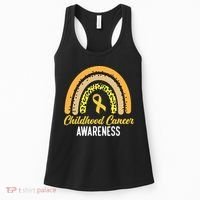 Childhood Cancer Awareness Rainbow Gold Ribbon Women's Tank Top thumb 0