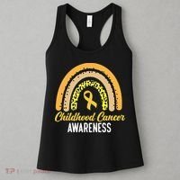 Childhood Cancer Awareness Rainbow Gold Ribbon Women's Tank Top thumb 3