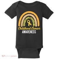 Childhood Cancer Awareness Rainbow Gold Ribbon Baby Bodysuit thumb 0