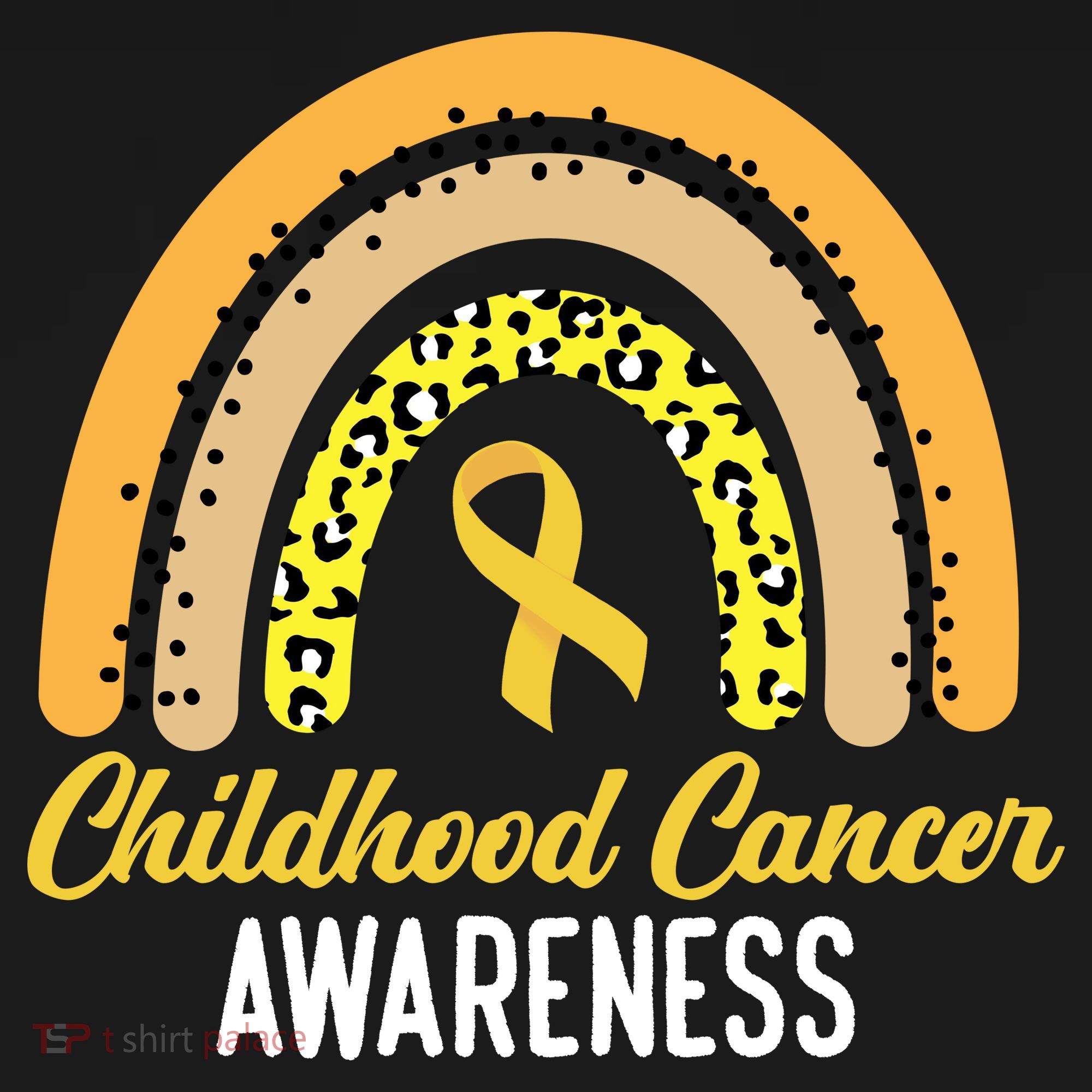 Childhood Cancer Awareness Rainbow Gold Ribbon Women's Crop Top Tee