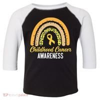 Childhood Cancer Awareness Rainbow Gold Ribbon Toddler Fine Jersey T-Shirt thumb 0