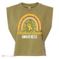 Childhood Cancer Awareness Rainbow Gold Ribbon Garment-Dyed Women's Muscle Tee thumb 0