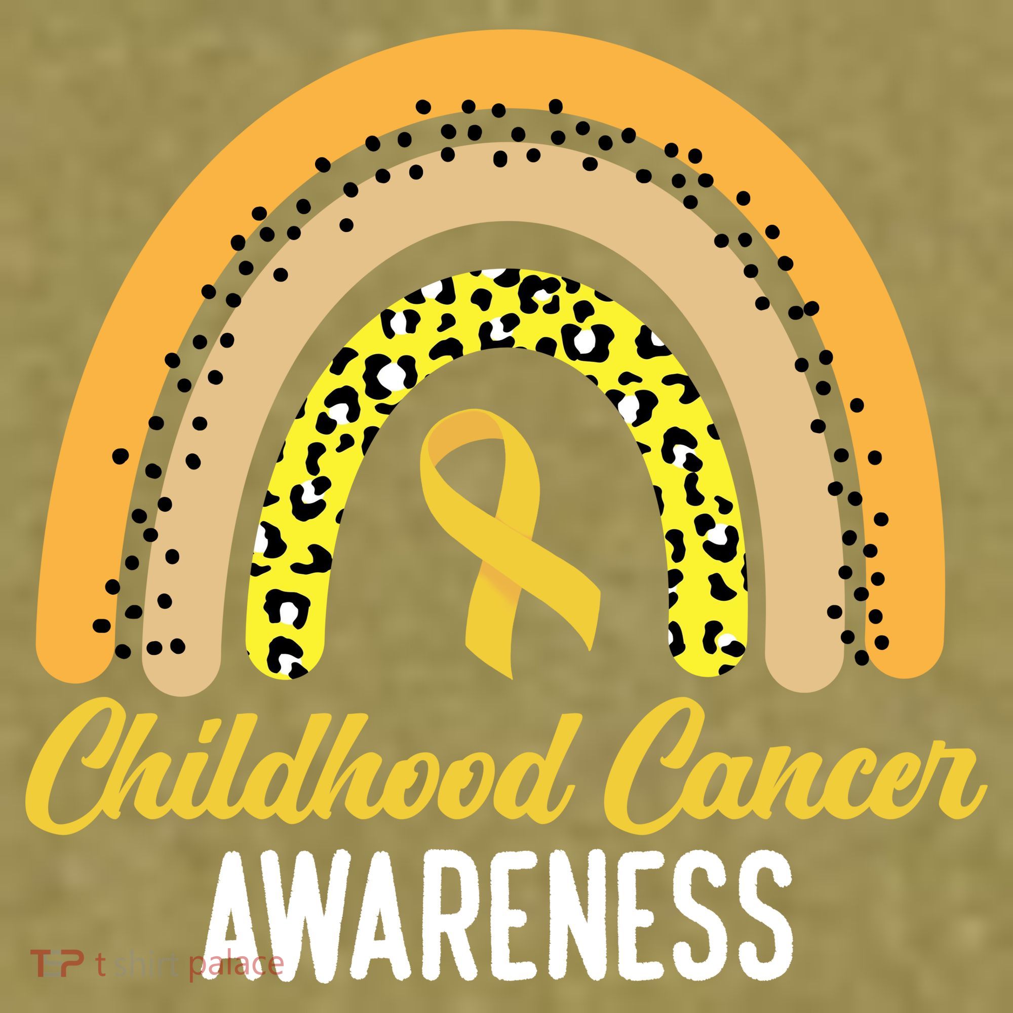 Childhood Cancer Awareness Rainbow Gold Ribbon Garment-Dyed Women's Muscle Tee