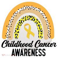 Childhood Cancer Awareness Rainbow Gold Ribbon Ceramic Ornament thumb 2