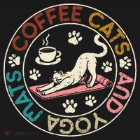 Coffee Cats And Yoga Mats Funny Cats And Yoga Lover Women's Hoodie thumb 2