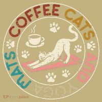 Coffee Cats And Yoga Mats Funny Cats And Yoga Lover Polo thumb 2