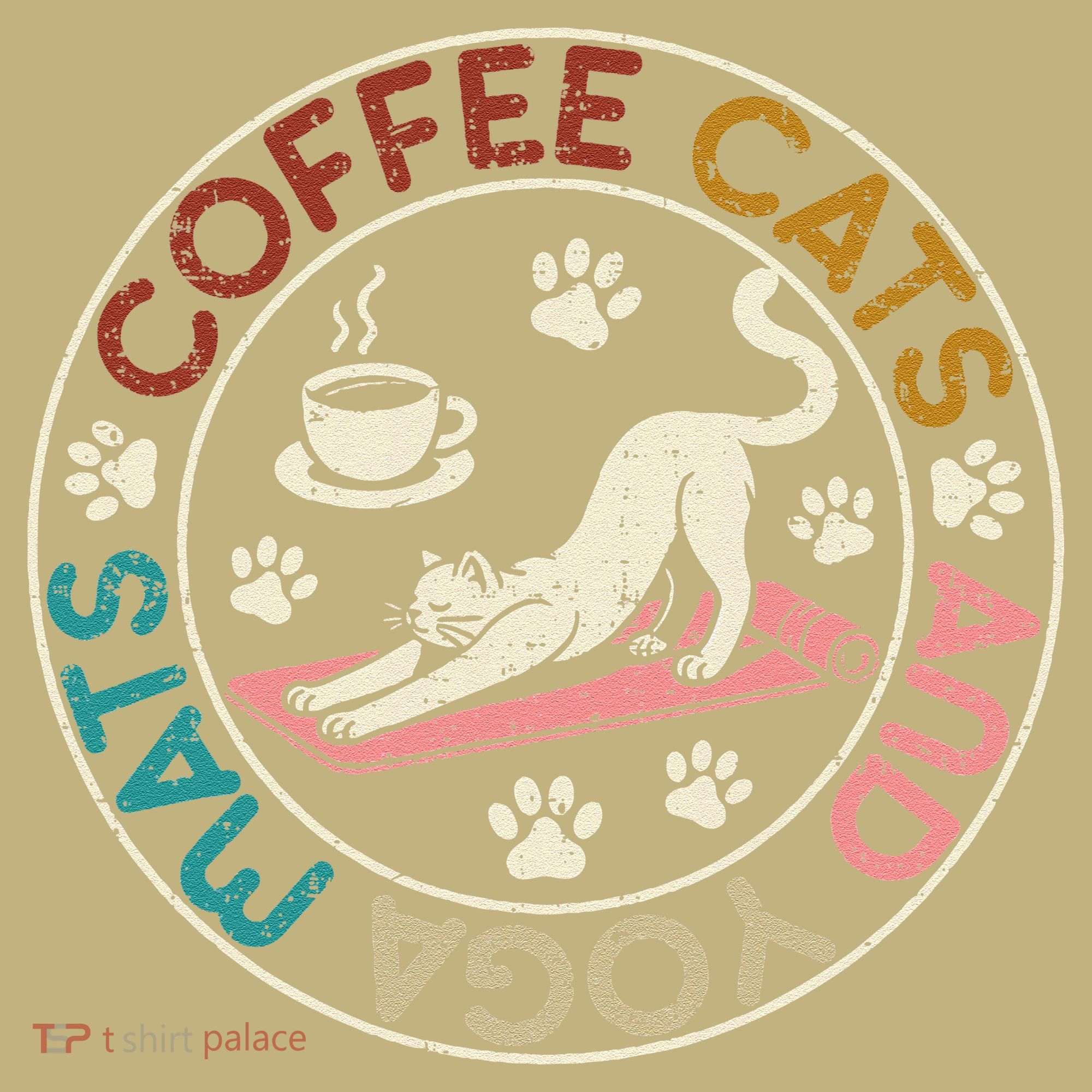 Coffee Cats And Yoga Mats Funny Cats And Yoga Lover Mousepad