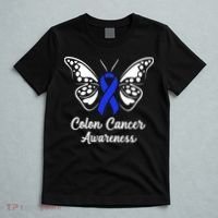 Colon Cancer Awareness Colorectal Cancer Blue Butterfly T-Shirt thumb 5