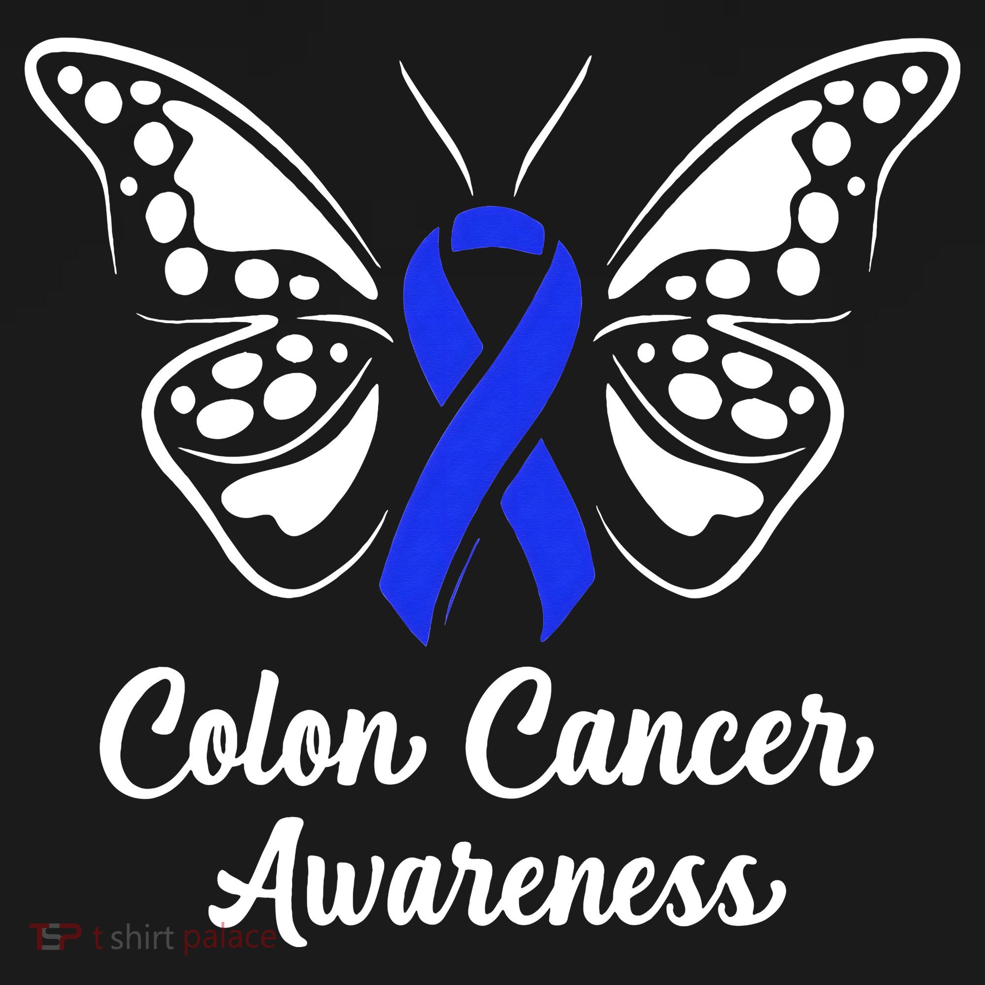 Colon Cancer Awareness Colorectal Cancer Blue Butterfly T-Shirt