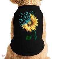 CERVICAL CANCER AWARENESS Sunflower Teal Ribbon Fighter Doggie Tank thumb 0