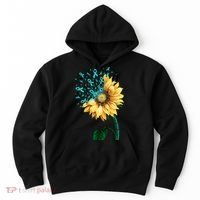 CERVICAL CANCER AWARENESS Sunflower Teal Ribbon Fighter Hoodie thumb 0
