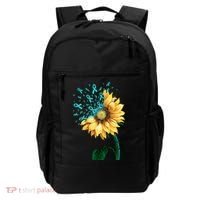 CERVICAL CANCER AWARENESS Sunflower Teal Ribbon Fighter Backpack thumb 0
