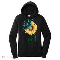 CERVICAL CANCER AWARENESS Sunflower Teal Ribbon Fighter Women's Hoodie thumb 0