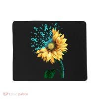 CERVICAL CANCER AWARENESS Sunflower Teal Ribbon Fighter Mousepad thumb 0
