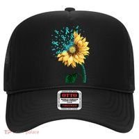 CERVICAL CANCER AWARENESS Sunflower Teal Ribbon Fighter Hat thumb 0