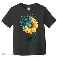 CERVICAL CANCER AWARENESS Sunflower Teal Ribbon Fighter Toddler T-Shirt thumb 0