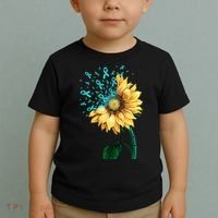 CERVICAL CANCER AWARENESS Sunflower Teal Ribbon Fighter Toddler T-Shirt thumb 2