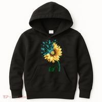 CERVICAL CANCER AWARENESS Sunflower Teal Ribbon Fighter Kids Hoodie thumb 0