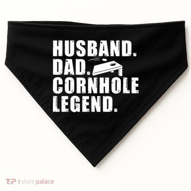 Cool Cornhole Art For Men Husband Dad Corn Hole Legend Sport USA-Made Doggie Bandana