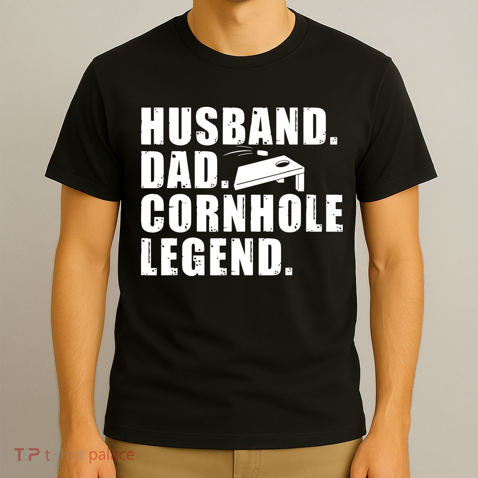 Cool Cornhole Art For Men Husband Dad Corn Hole Legend Sport T-Shirt