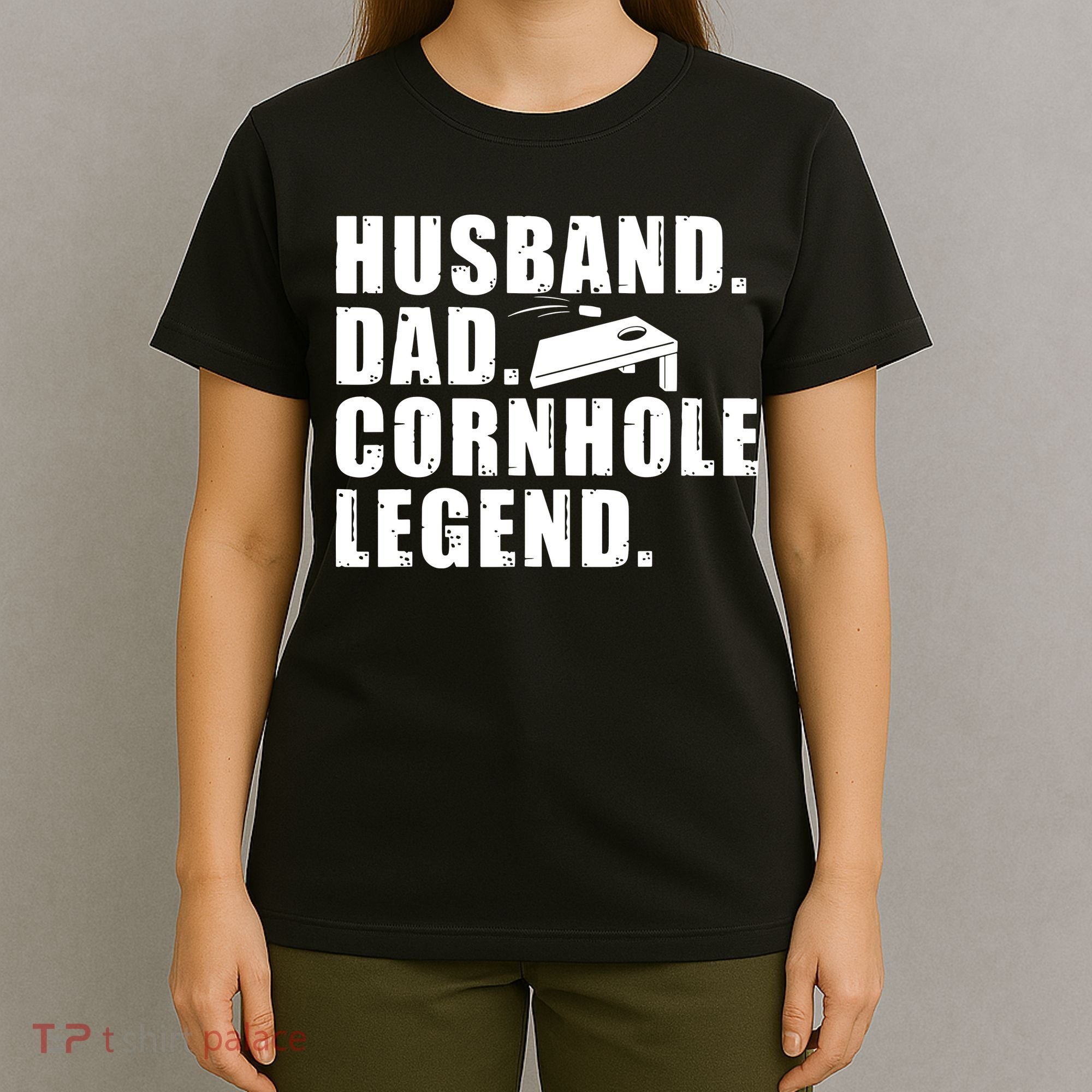 Cool Cornhole Art For Men Husband Dad Corn Hole Legend Sport T-Shirt
